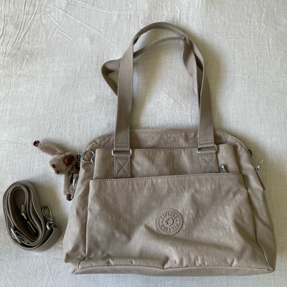 Kipling Beige Women's Bag with Detachable Strap